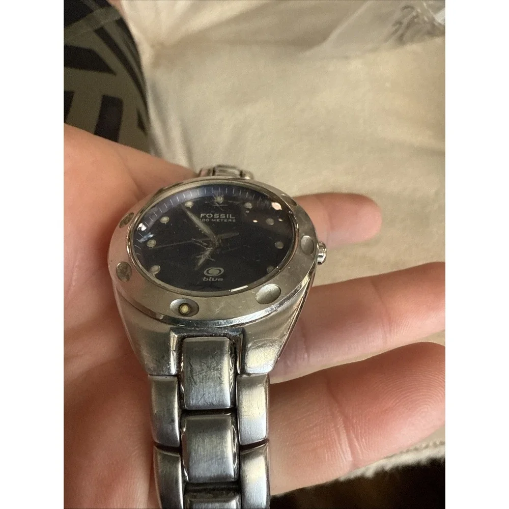Mens Fossil Stainless Steel Watch 40mm Gray Carbon Fiber Dial‎ AM3287.  4293